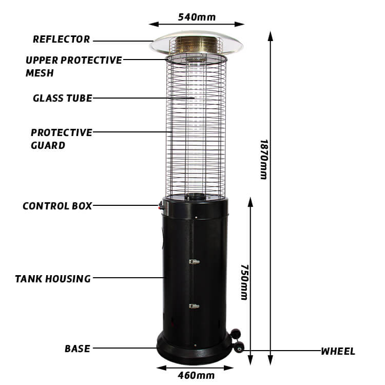 Best Outdoor Glass Tube Patio Heater - CZGB-D1-11KW